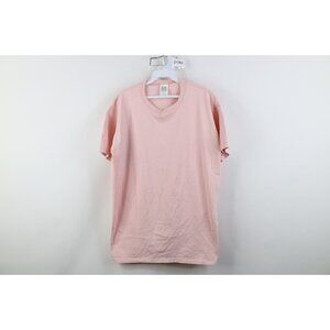 Vtg 90s Russell Athletic Womens Medium Distressed Blank T-Shirt Pink Cotton USA